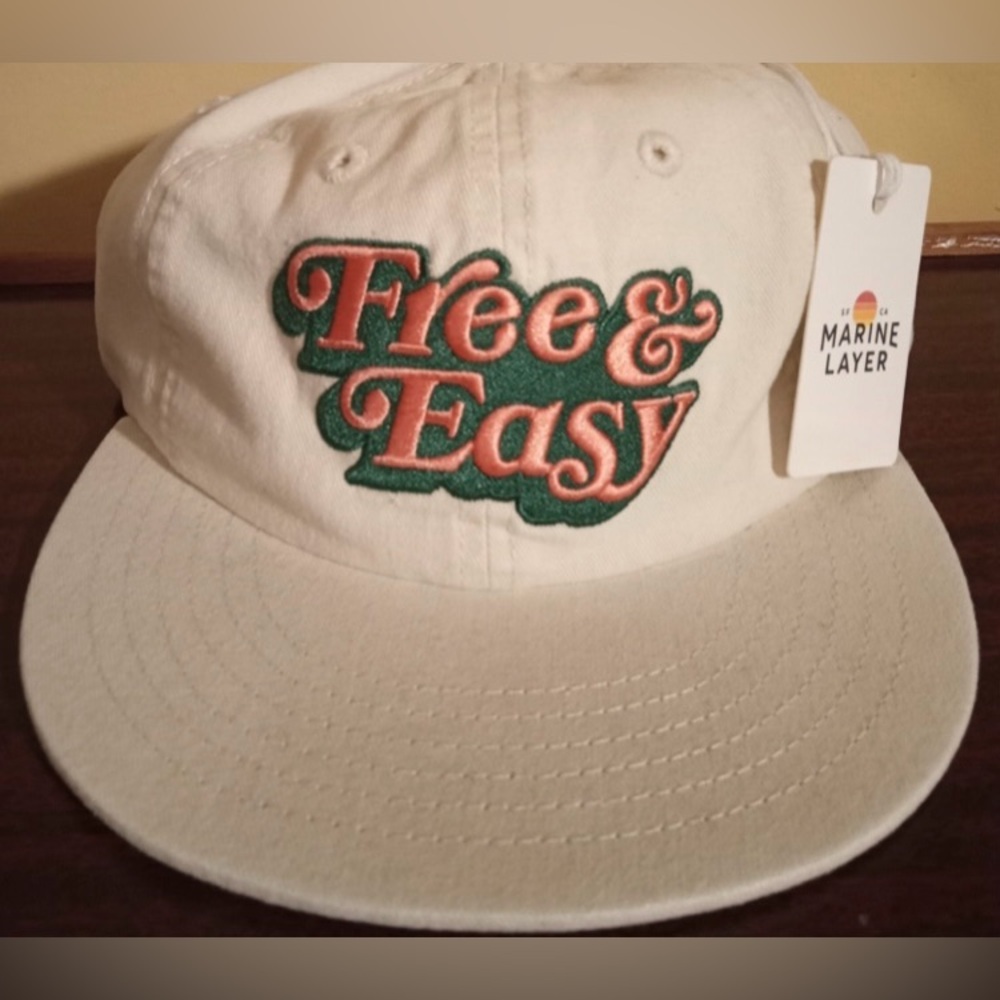 Marine Layer Cream Cap with Green Embroidery